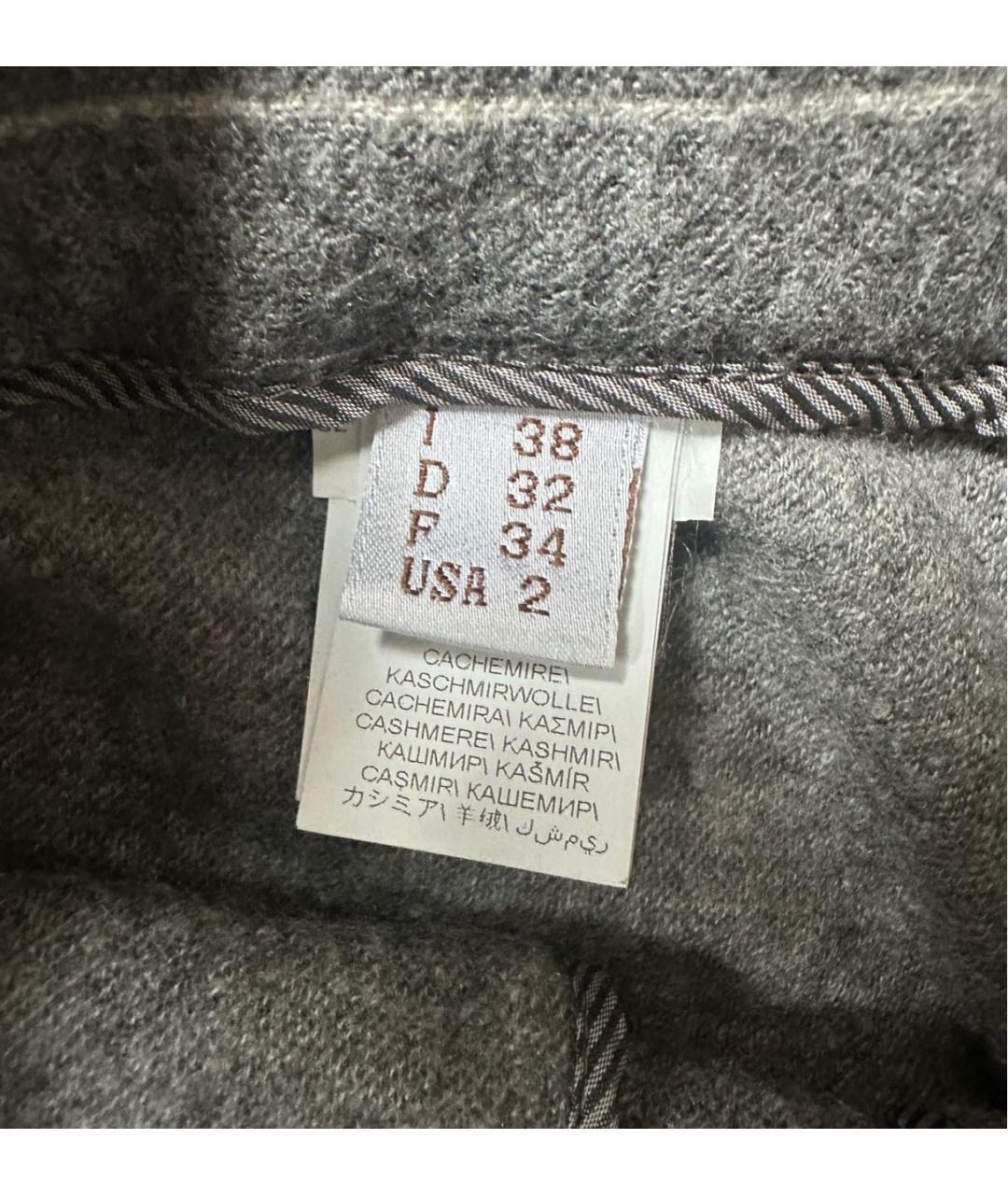 BRUNELLO CUCINELLI Серые кашемировые брюки узкие, фото 4