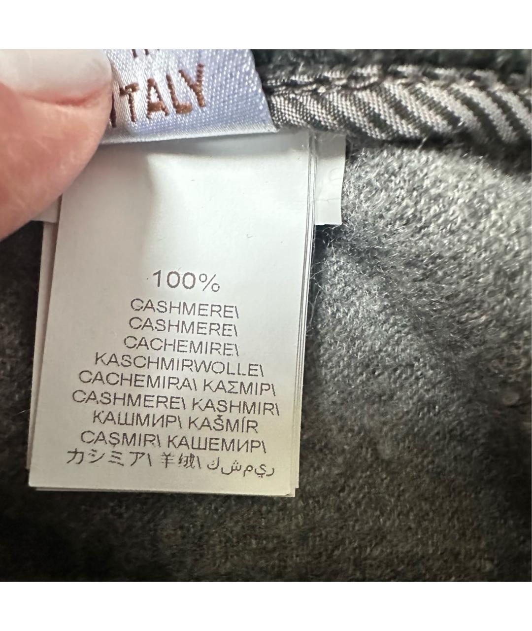 BRUNELLO CUCINELLI Серые кашемировые брюки узкие, фото 6