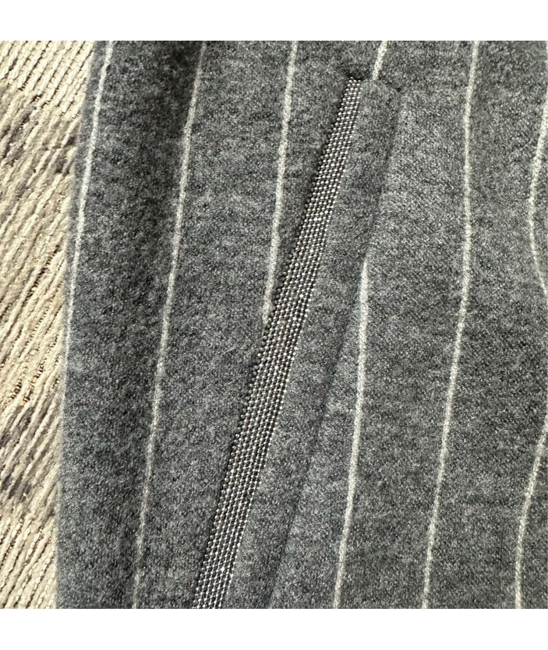 BRUNELLO CUCINELLI Серые кашемировые брюки узкие, фото 7