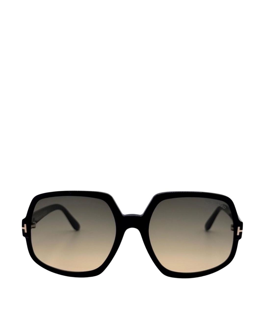 TOM FORD Черные пластиковые солнцезащитные очки, фото 1