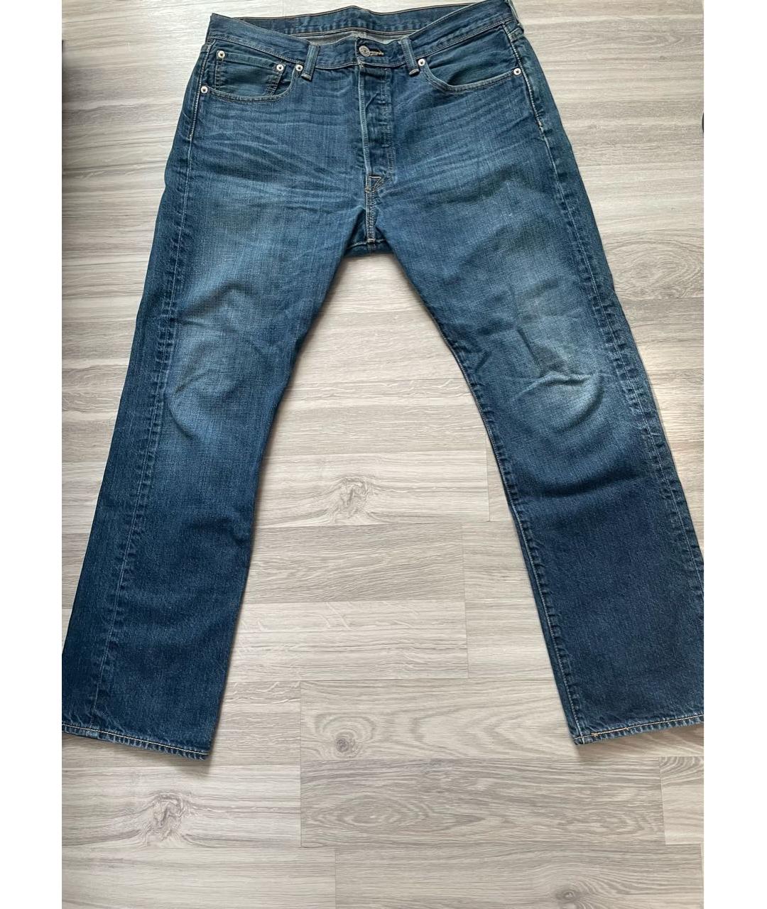 LEVI'S Темно-синие хлопковые прямые джинсы, фото 4