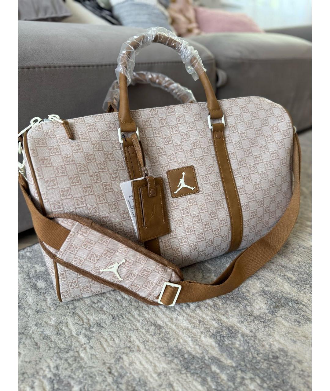 JORDAN Бежевая дорожная/спортивная сумка, фото 4