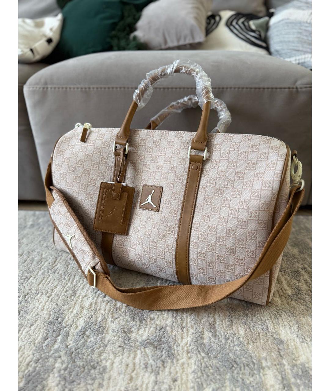 JORDAN Бежевая дорожная/спортивная сумка, фото 3