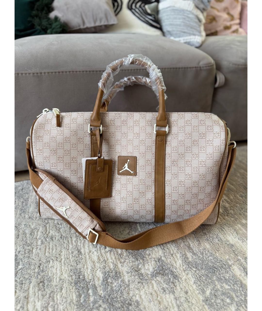 JORDAN Бежевая дорожная/спортивная сумка, фото 2