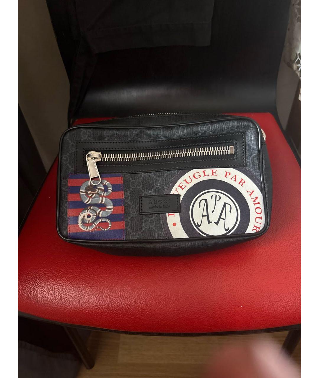 GUCCI Серая барсетка, фото 9