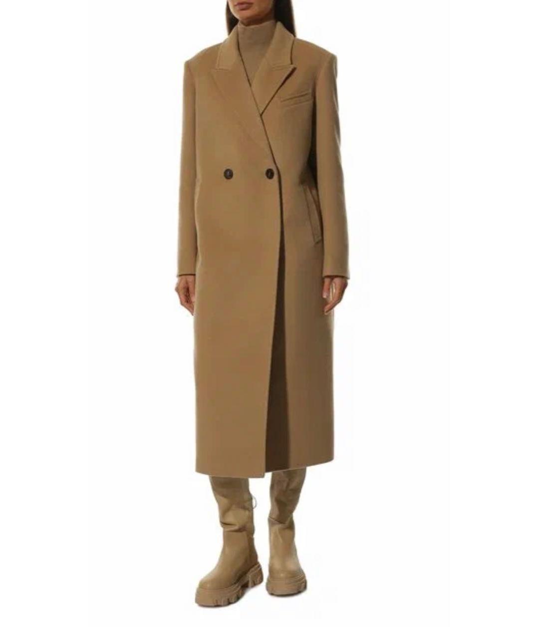 SANDRO Бежевое шерстяное пальто, фото 6