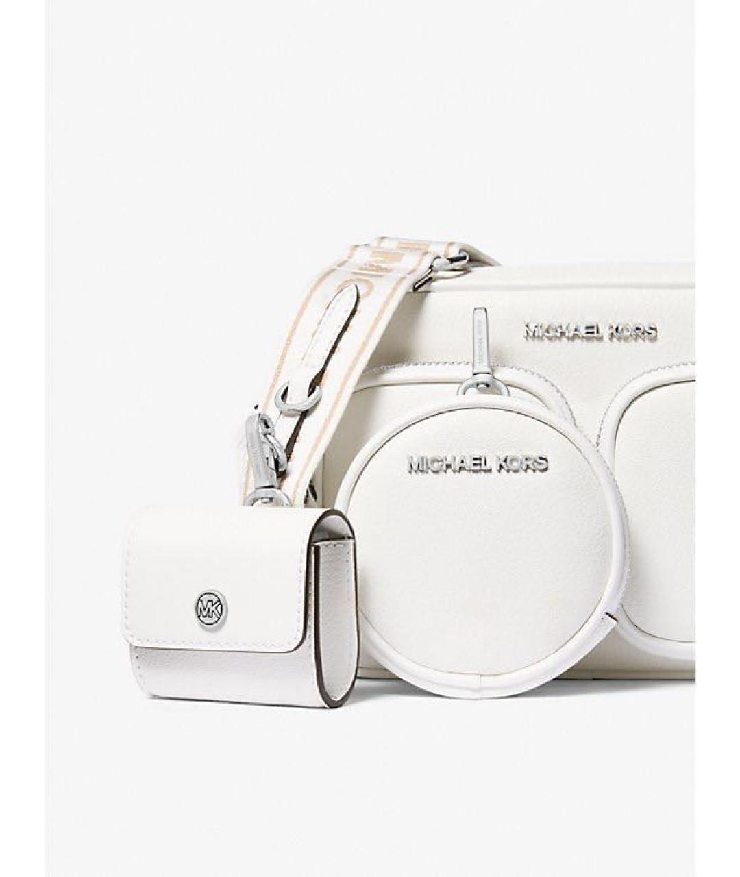 MICHAEL KORS Белая кожаная сумка через плечо, фото 5