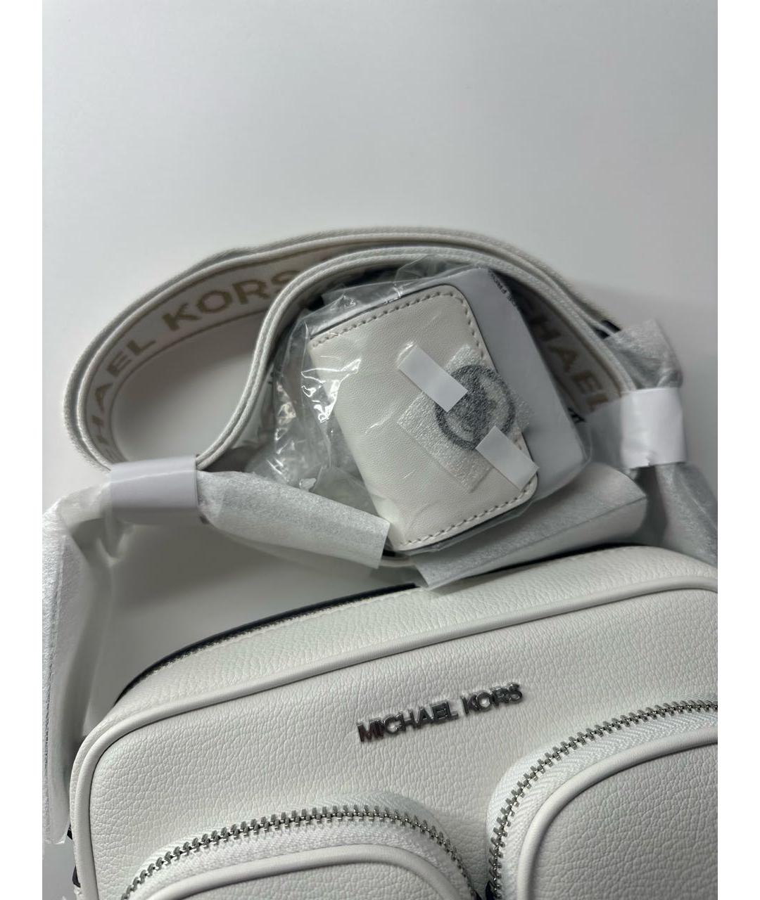 MICHAEL KORS Белая кожаная сумка через плечо, фото 8