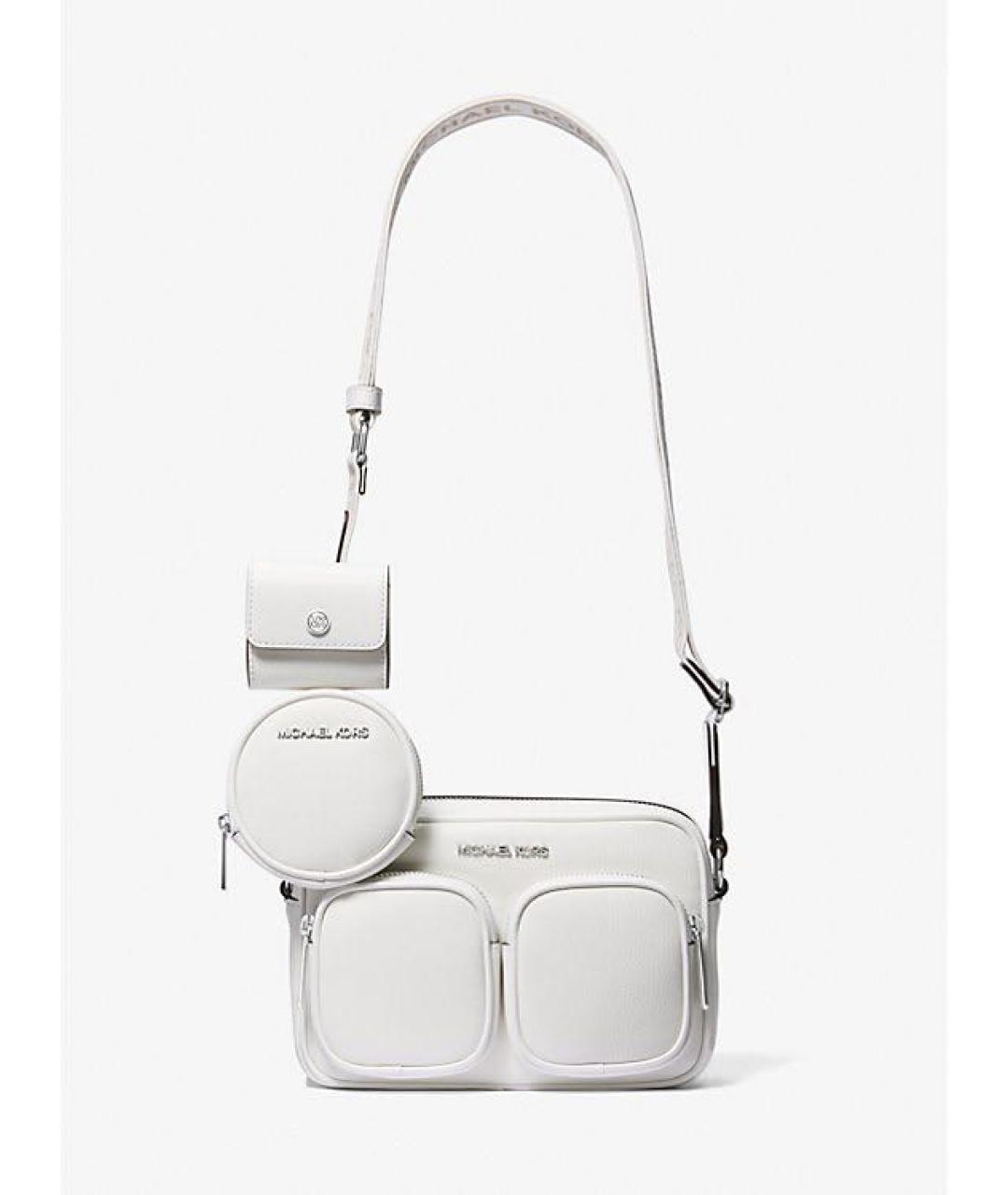MICHAEL KORS Белая кожаная сумка через плечо, фото 9
