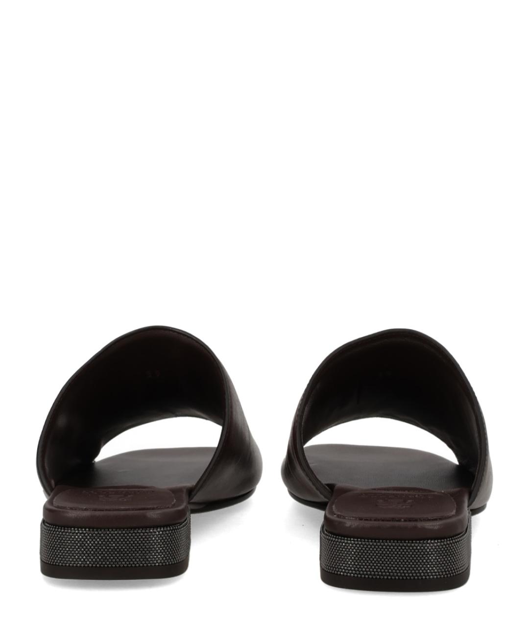 BRUNELLO CUCINELLI Коричневые кожаные сандалии, фото 3