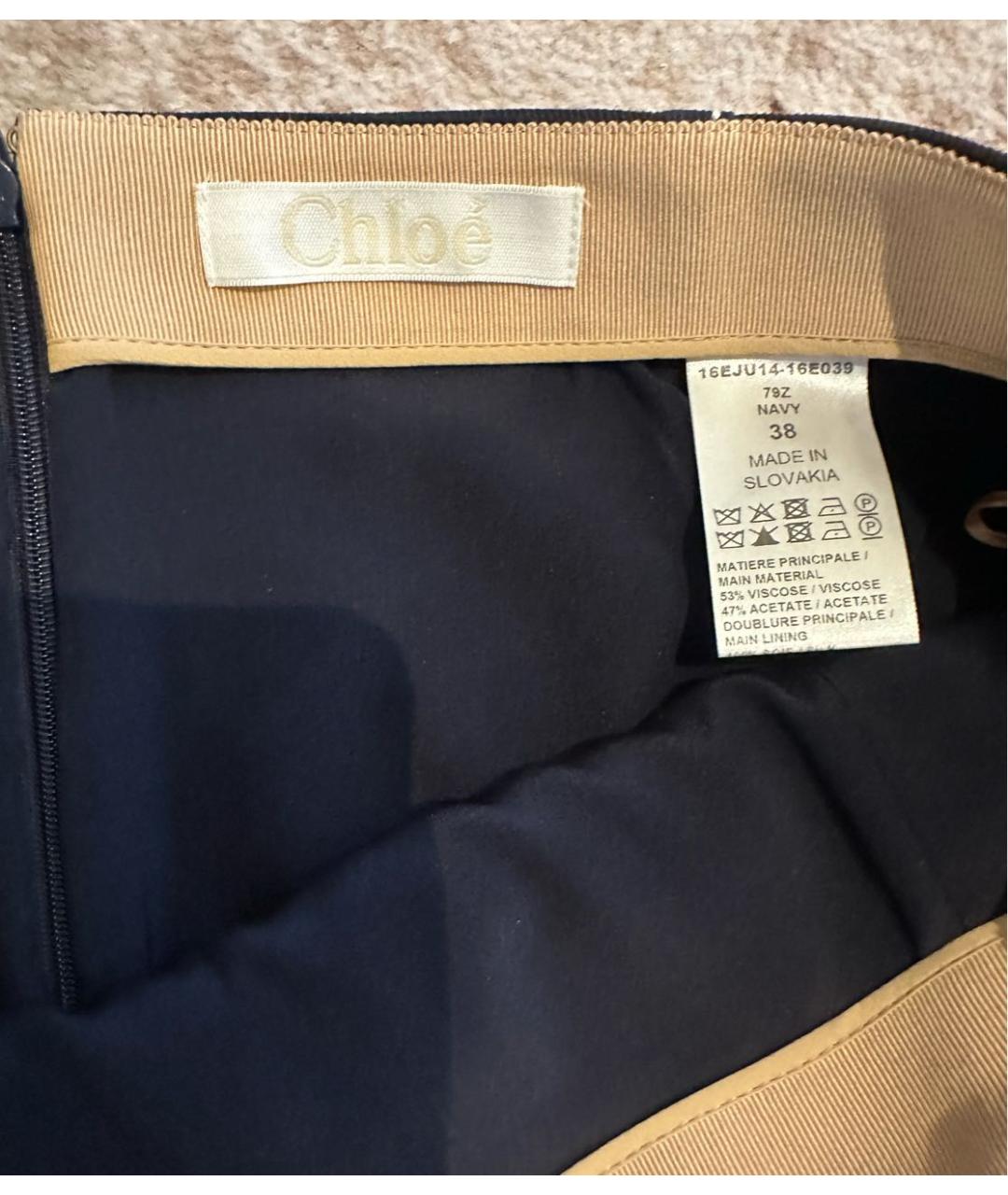 CHLOE Темно-синяя юбка мини, фото 3