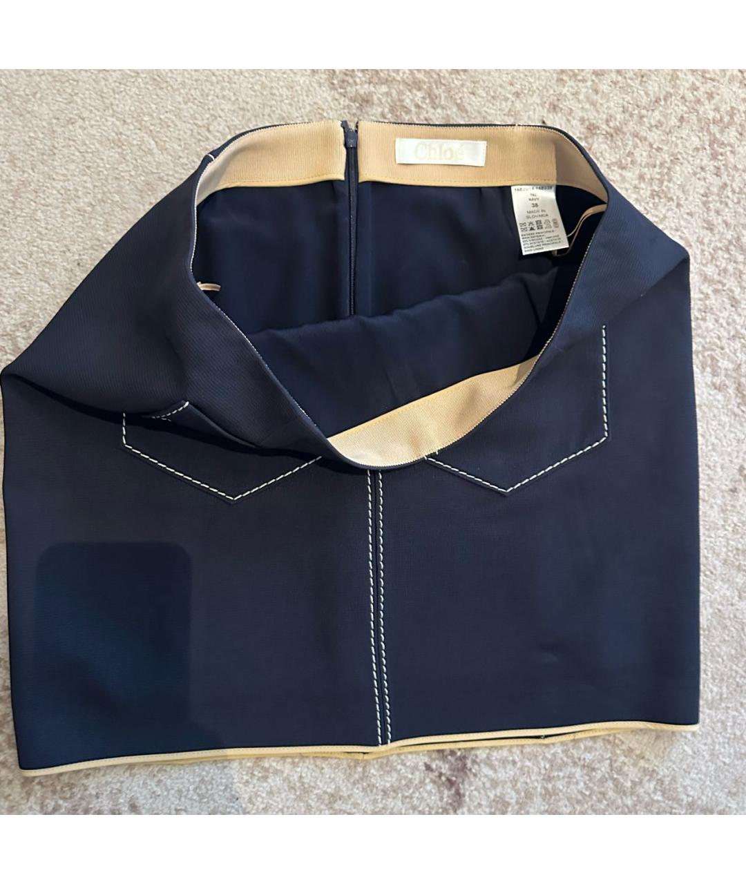 CHLOE Темно-синяя юбка мини, фото 4