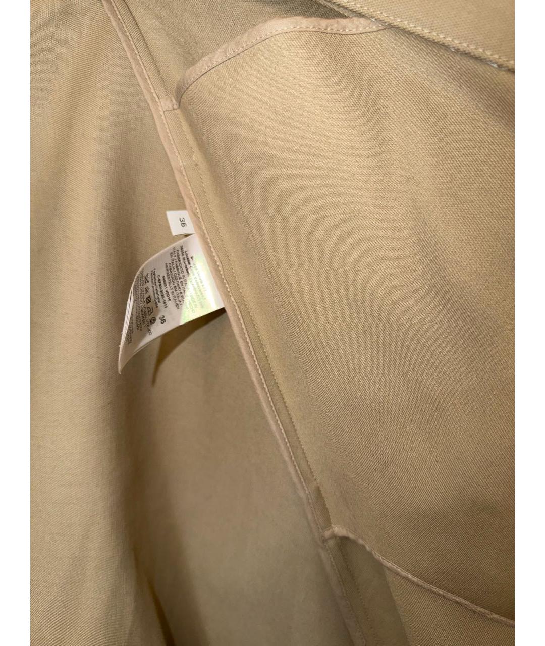 BOTTEGA VENETA Бежевый хлопковый тренч/плащ, фото 4