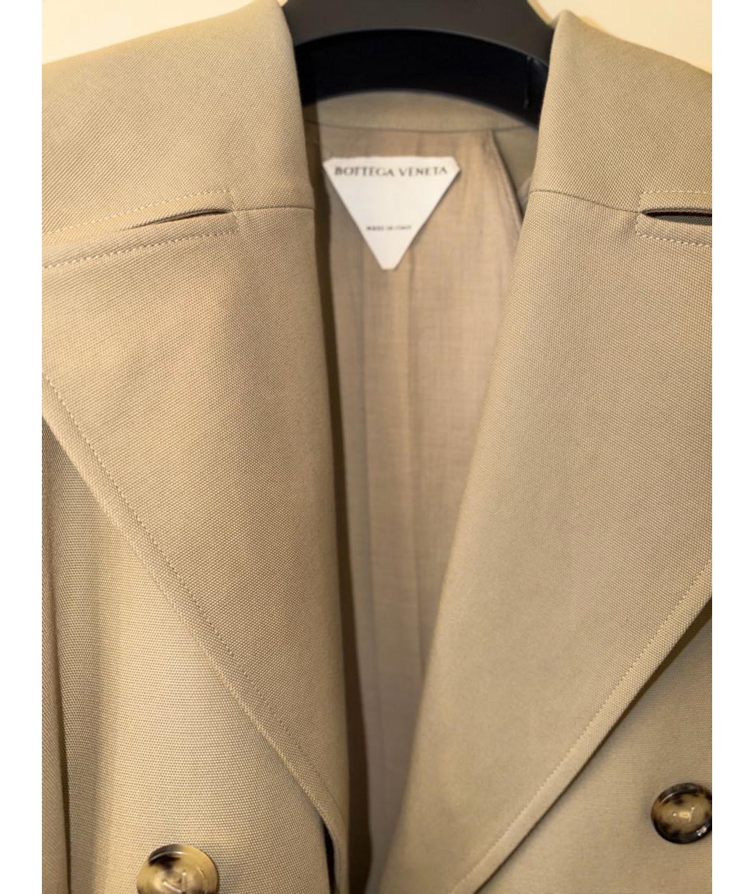 BOTTEGA VENETA Бежевый хлопковый тренч/плащ, фото 3