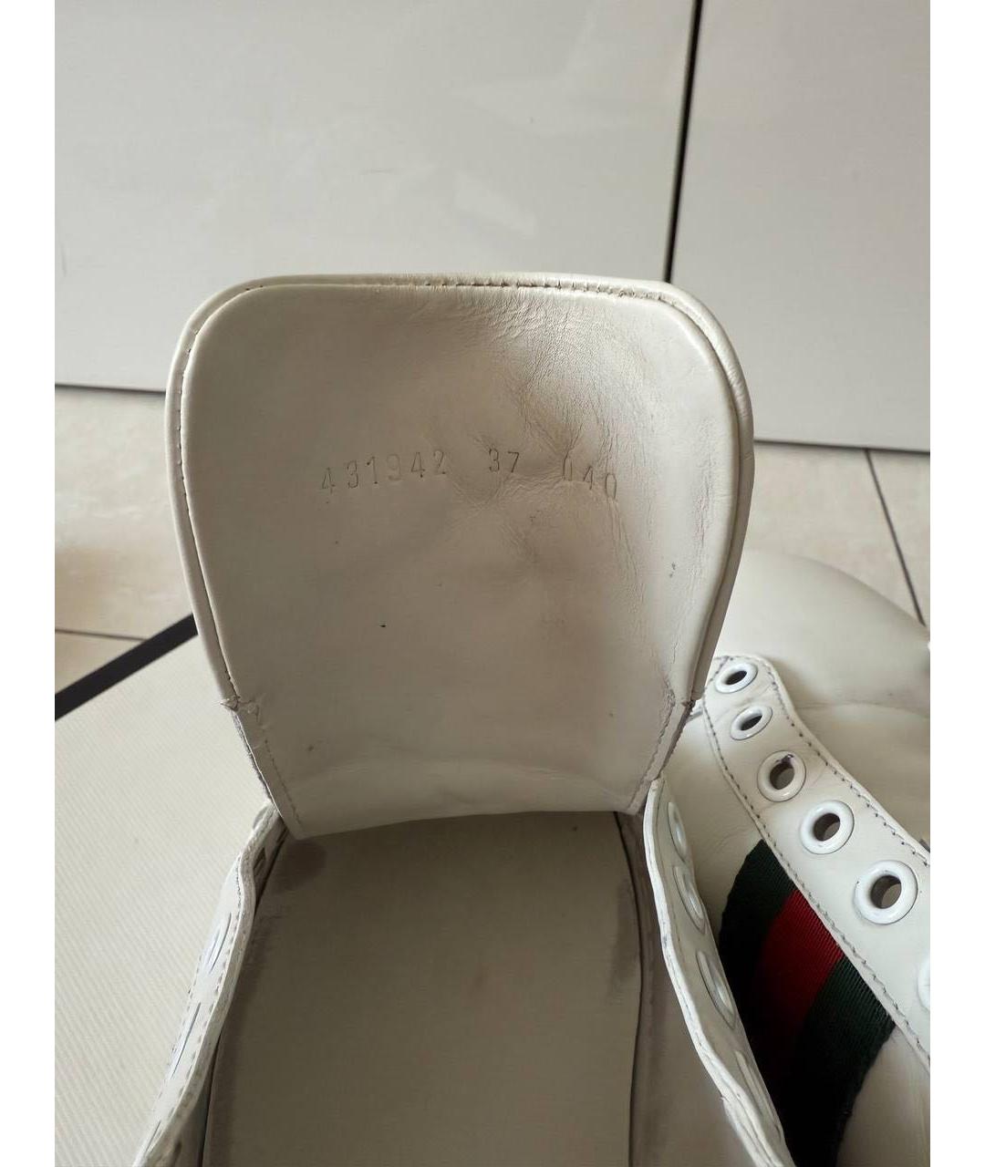 GUCCI Белые кожаные кеды, фото 8