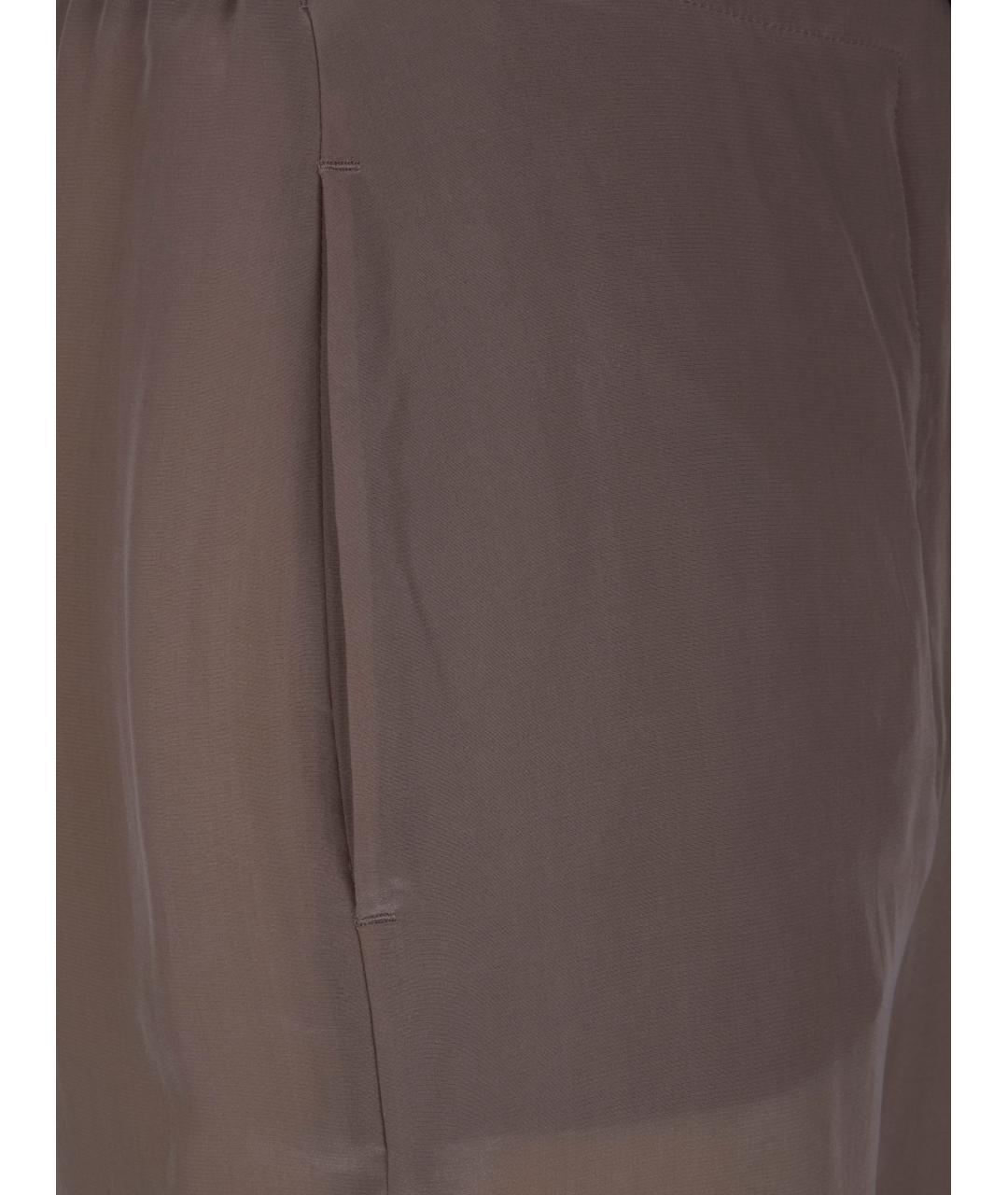SEVENTY Коричневые шелковые прямые брюки, фото 3