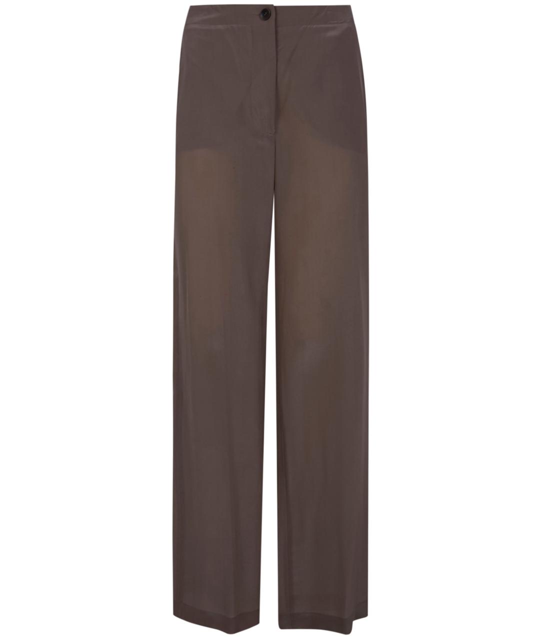 SEVENTY Коричневые шелковые прямые брюки, фото 1