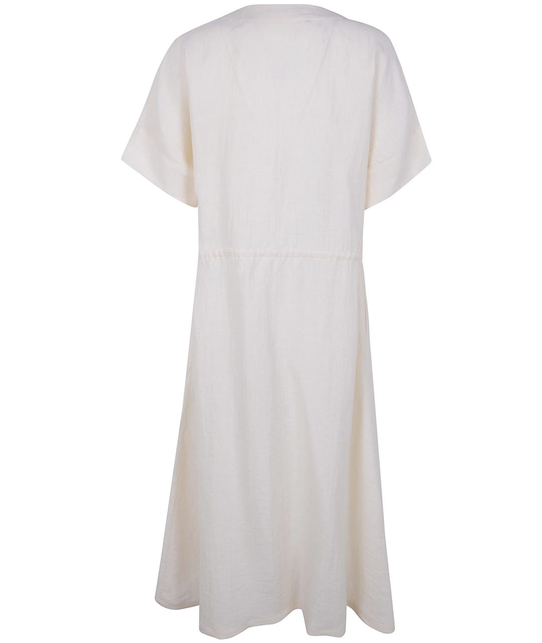 SEVENTY Белое льняное повседневное платье, фото 2