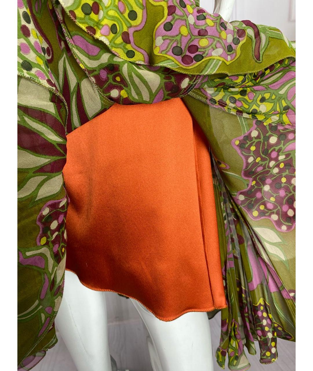 DOLCE&GABBANA Мульти шелковое коктейльное платье, фото 5