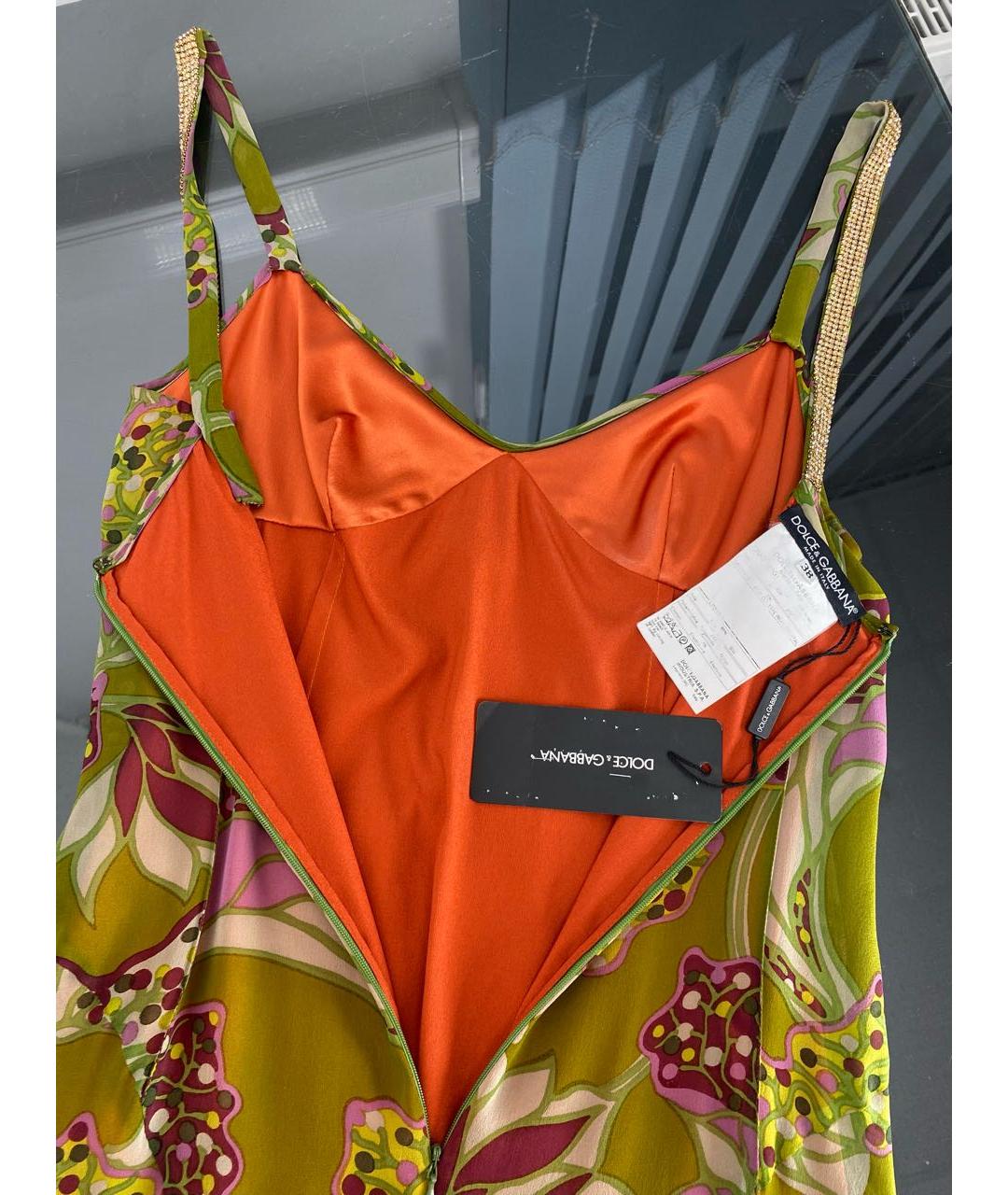 DOLCE&GABBANA Мульти шелковое коктейльное платье, фото 3