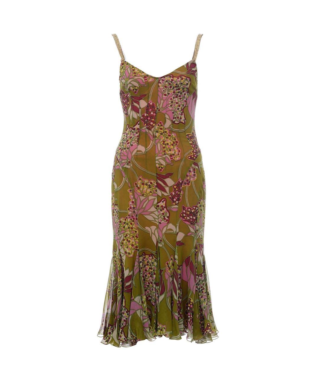 DOLCE&GABBANA Мульти шелковое коктейльное платье, фото 7