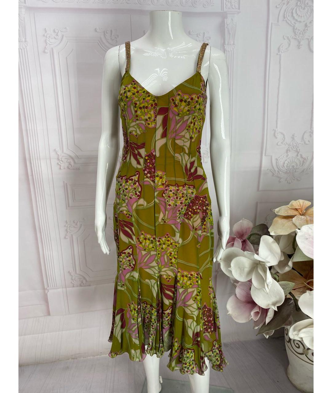 DOLCE&GABBANA Мульти шелковое коктейльное платье, фото 6