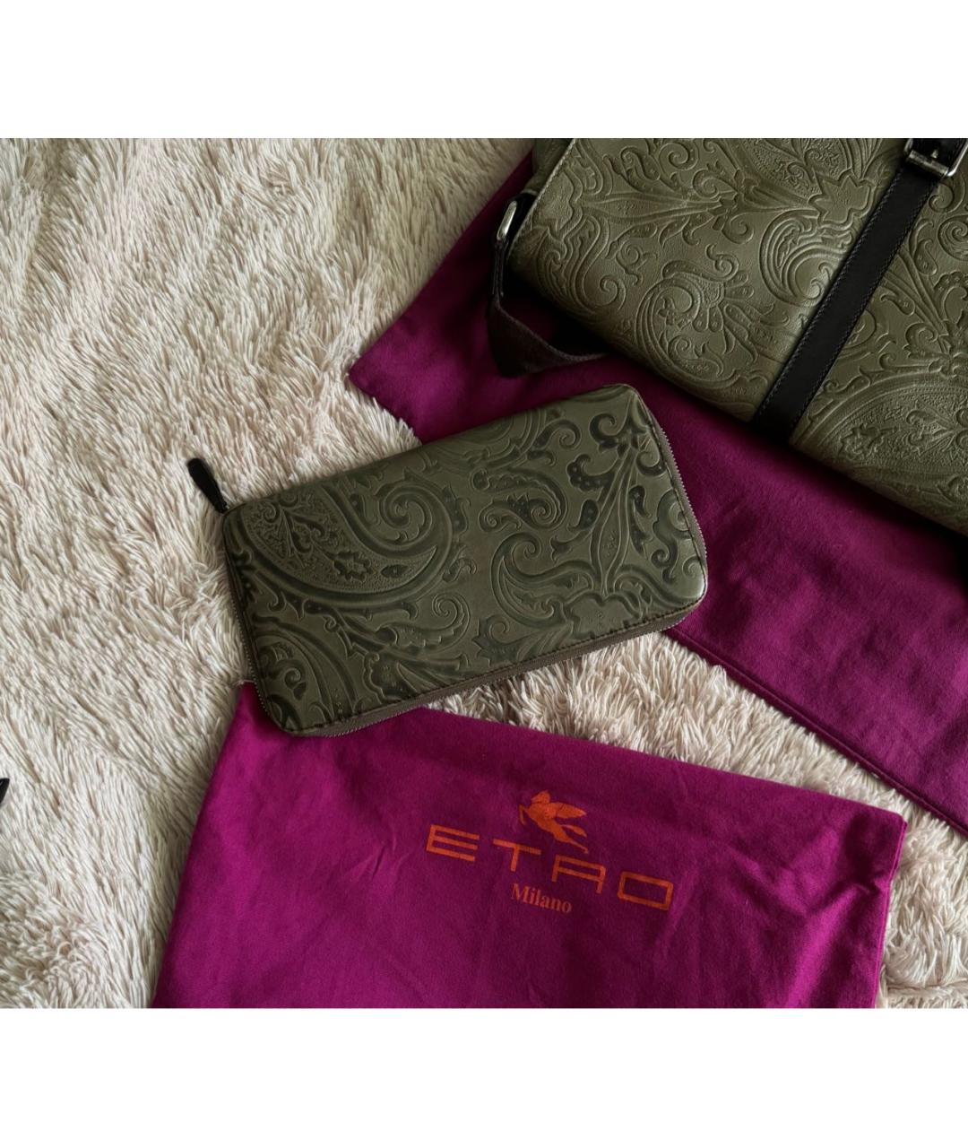 ETRO Коричневый кожаный кошелек, фото 2