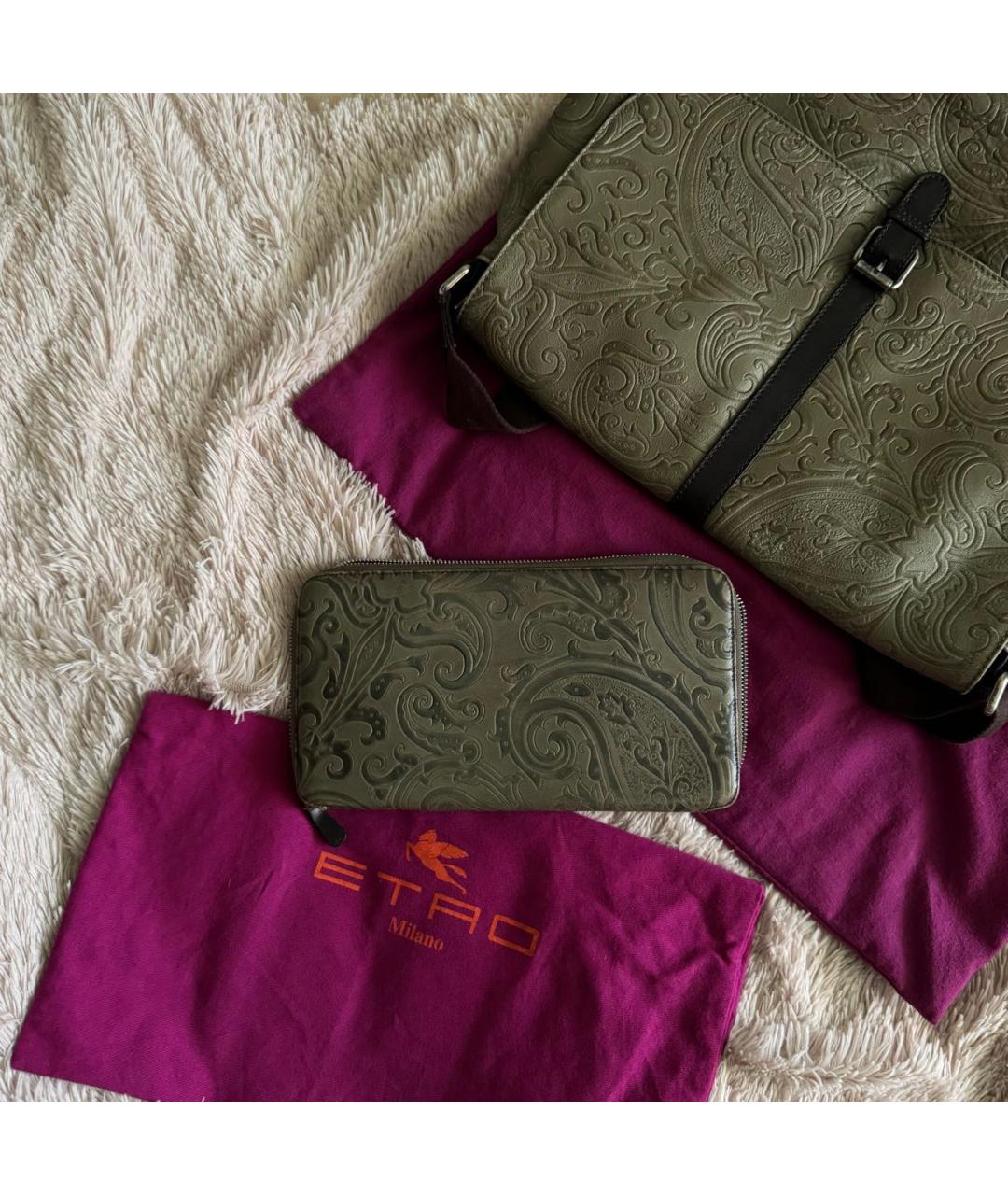 ETRO Коричневый кожаный кошелек, фото 4