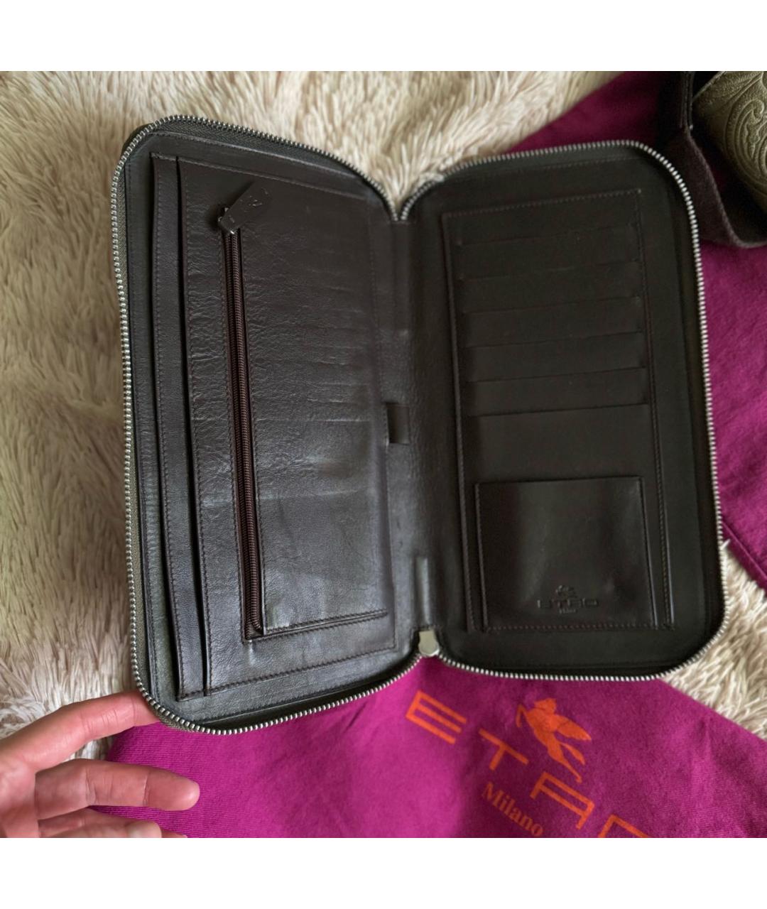 ETRO Коричневый кожаный кошелек, фото 3