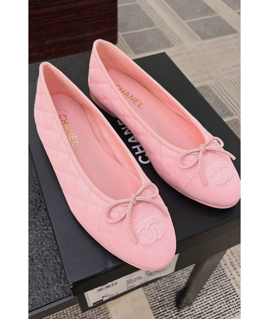 CHANEL Розовые замшевые балетки, фото 4
