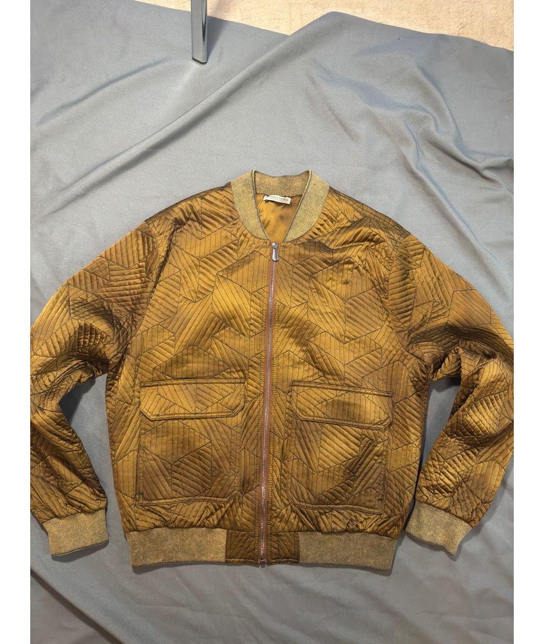 BOTTEGA VENETA Горчичная шелковая куртка, фото 6