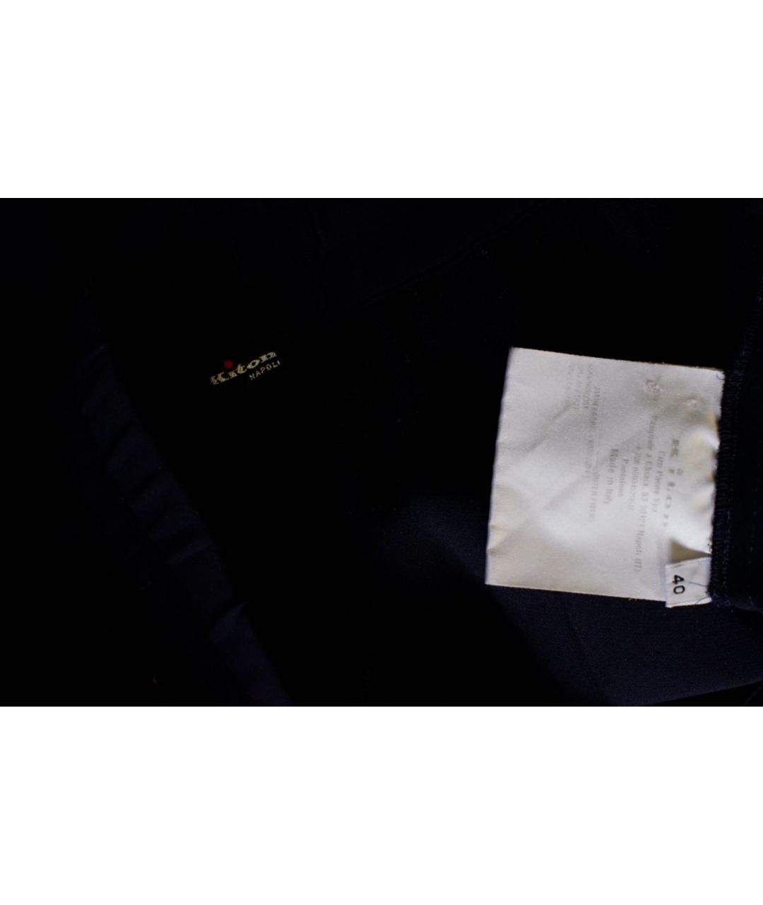 KITON Темно-синие ацетатные брюки узкие, фото 3