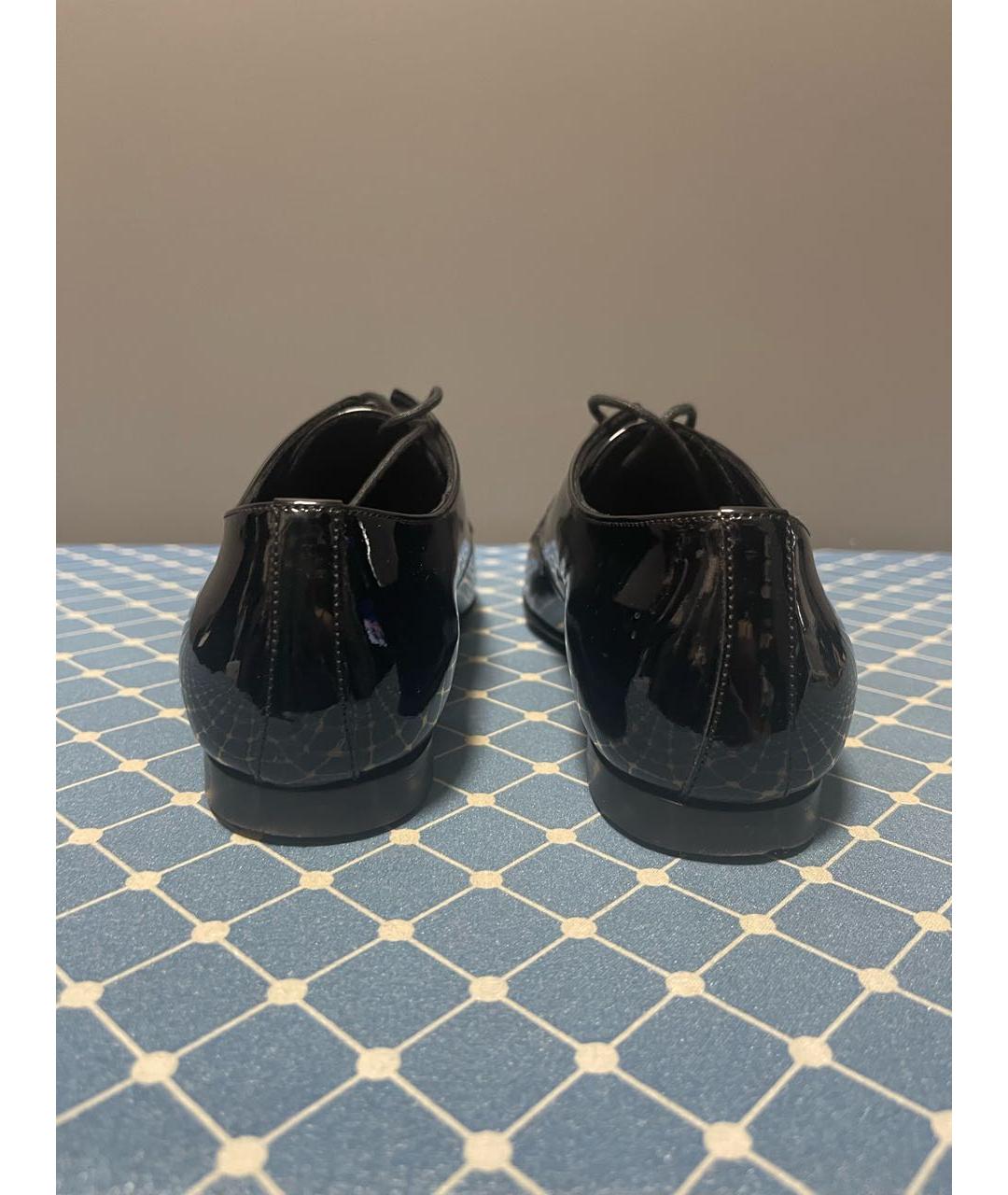 SAINT LAURENT Черные брогги и оксфорды из лакированной кожи, фото 4