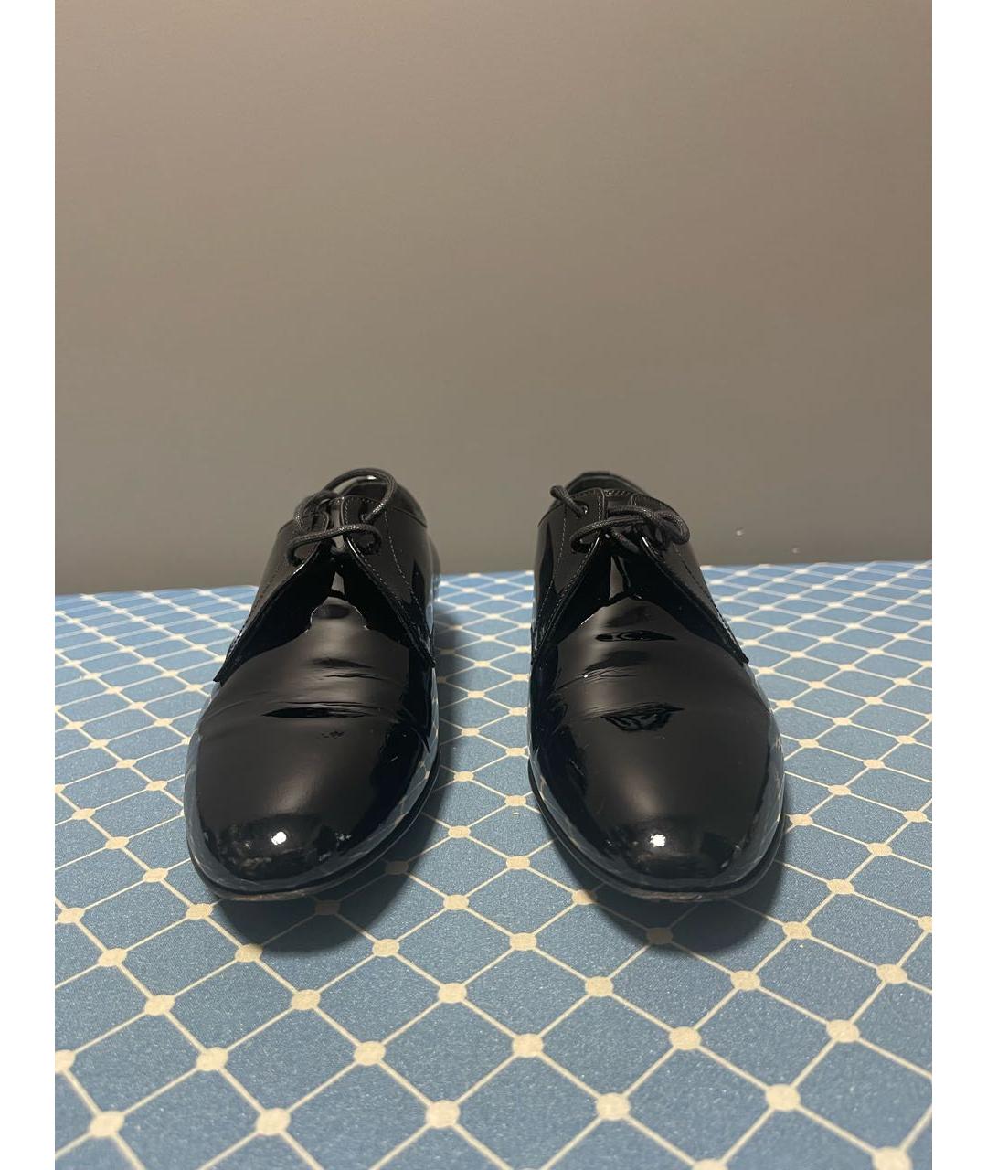 SAINT LAURENT Черные брогги и оксфорды из лакированной кожи, фото 2