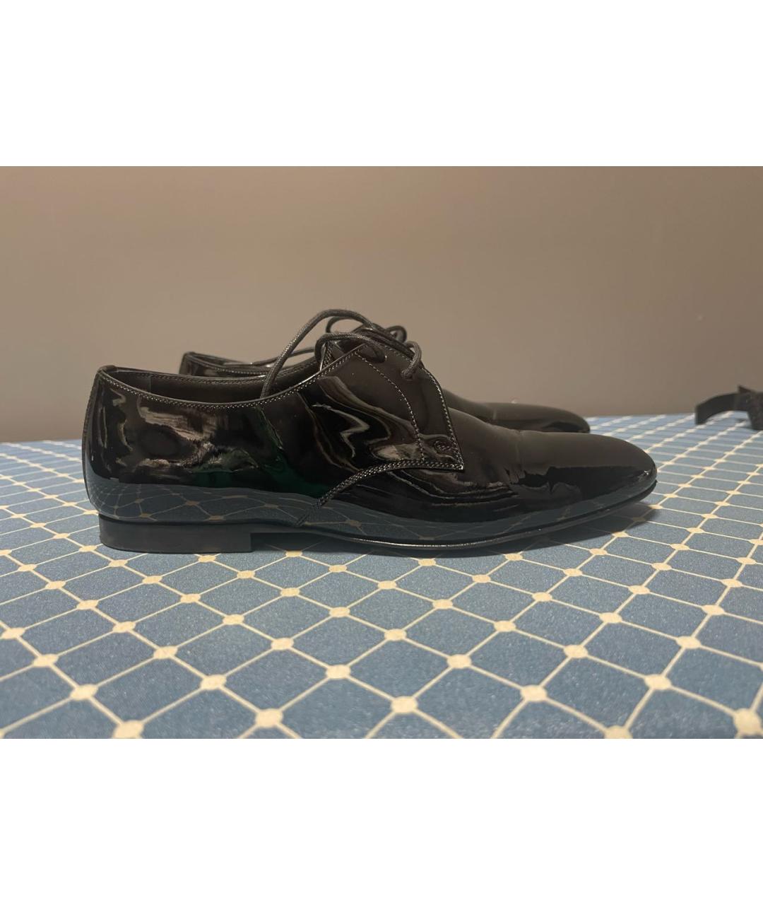 SAINT LAURENT Черные брогги и оксфорды из лакированной кожи, фото 8