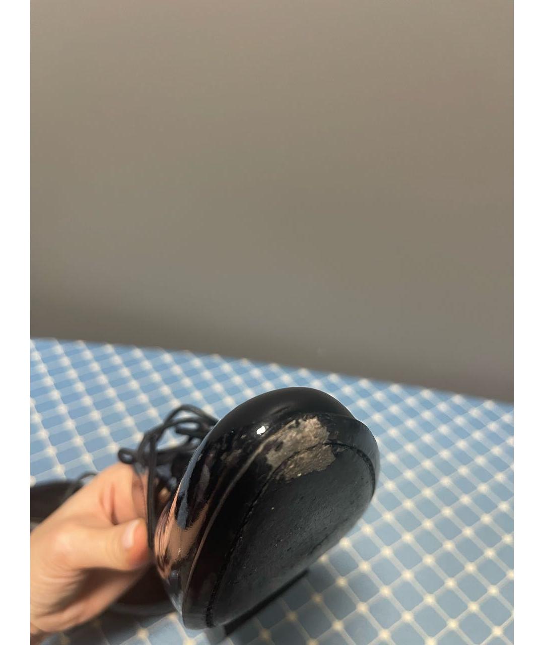 SAINT LAURENT Черные брогги и оксфорды из лакированной кожи, фото 7