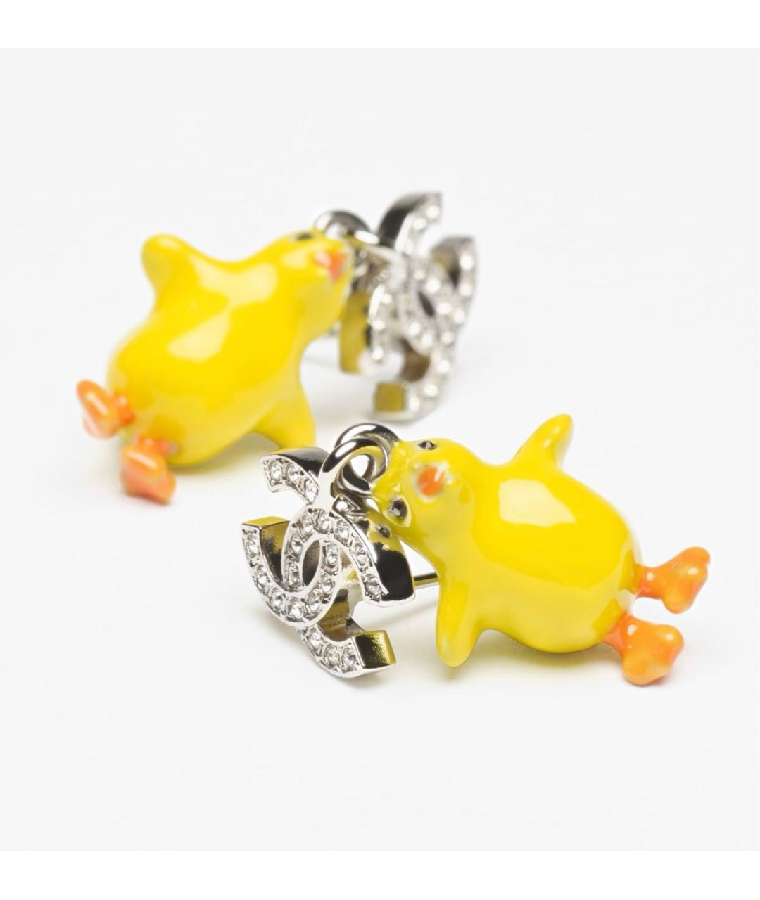 CHANEL Желтые серьги, фото 2