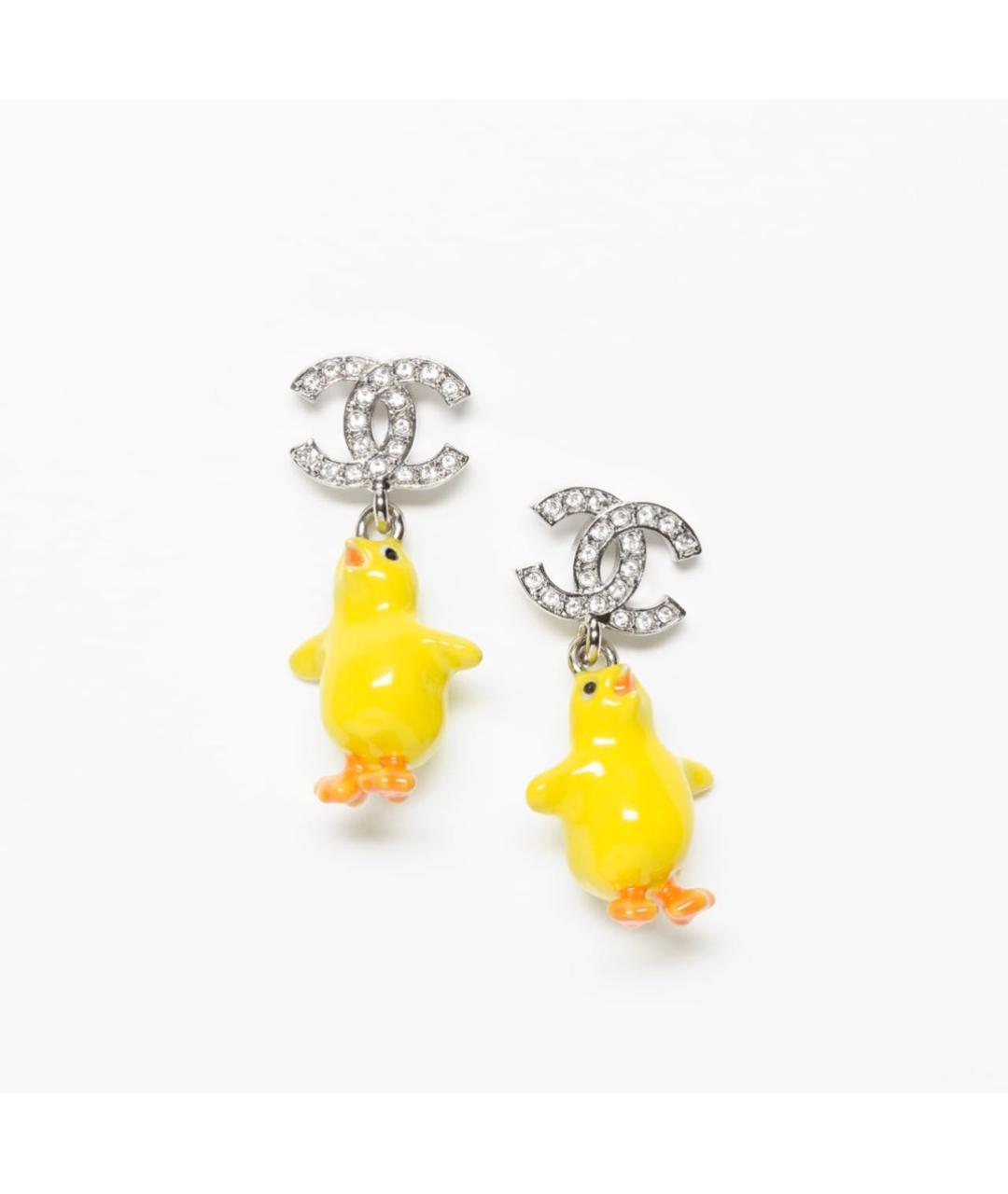 CHANEL Желтые серьги, фото 4