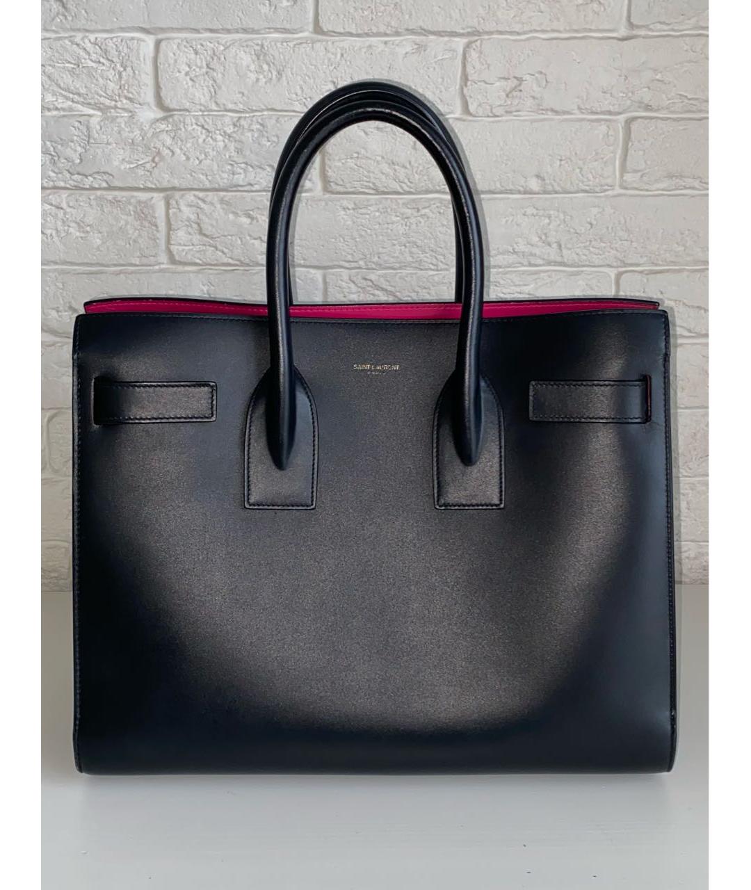 SAINT LAURENT Черная кожаная сумка с короткими ручками, фото 9