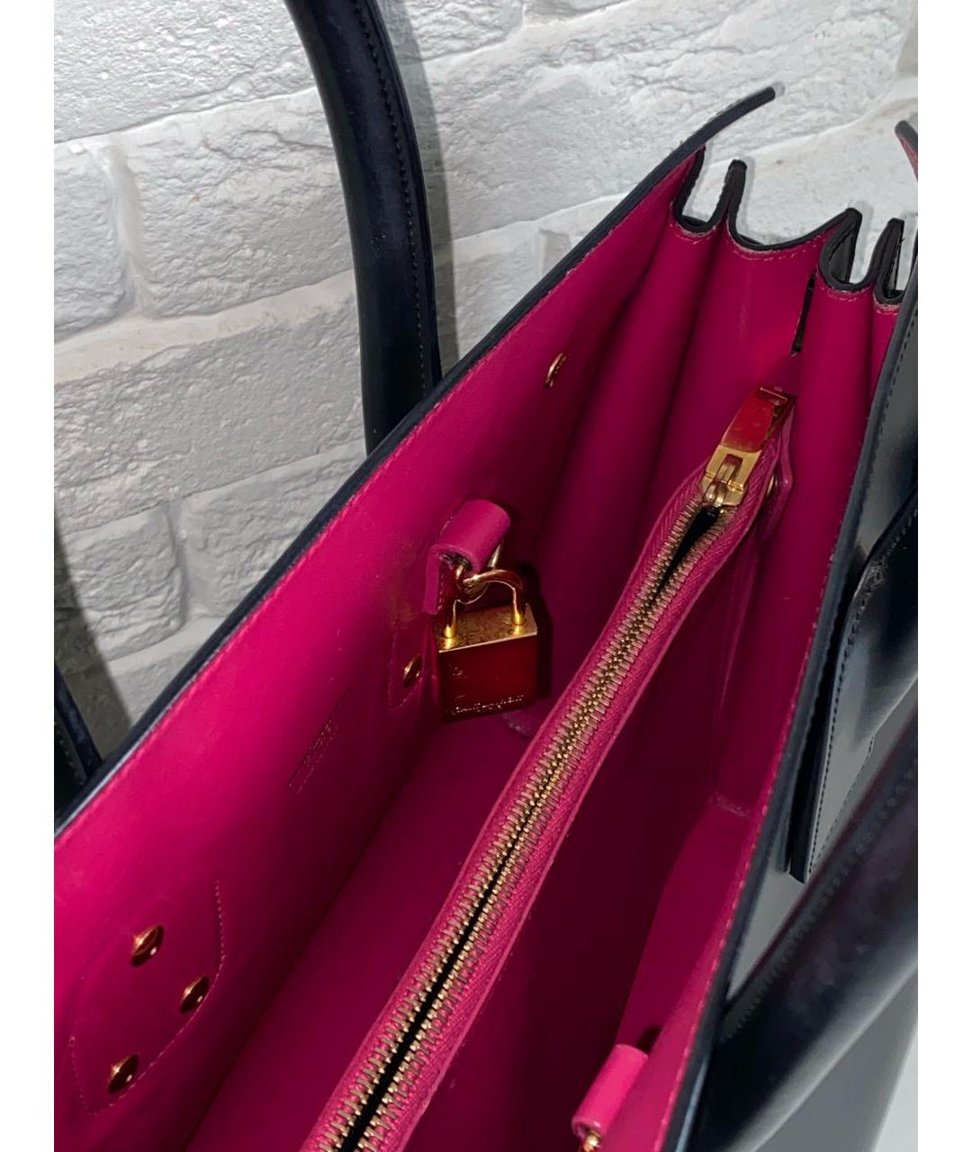 SAINT LAURENT Черная кожаная сумка с короткими ручками, фото 7