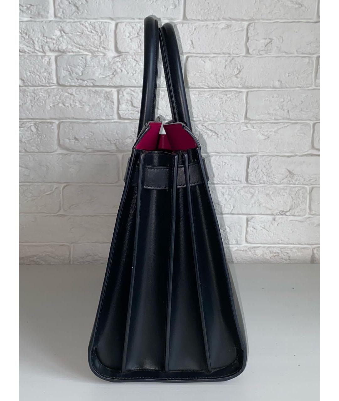 SAINT LAURENT Черная кожаная сумка с короткими ручками, фото 5