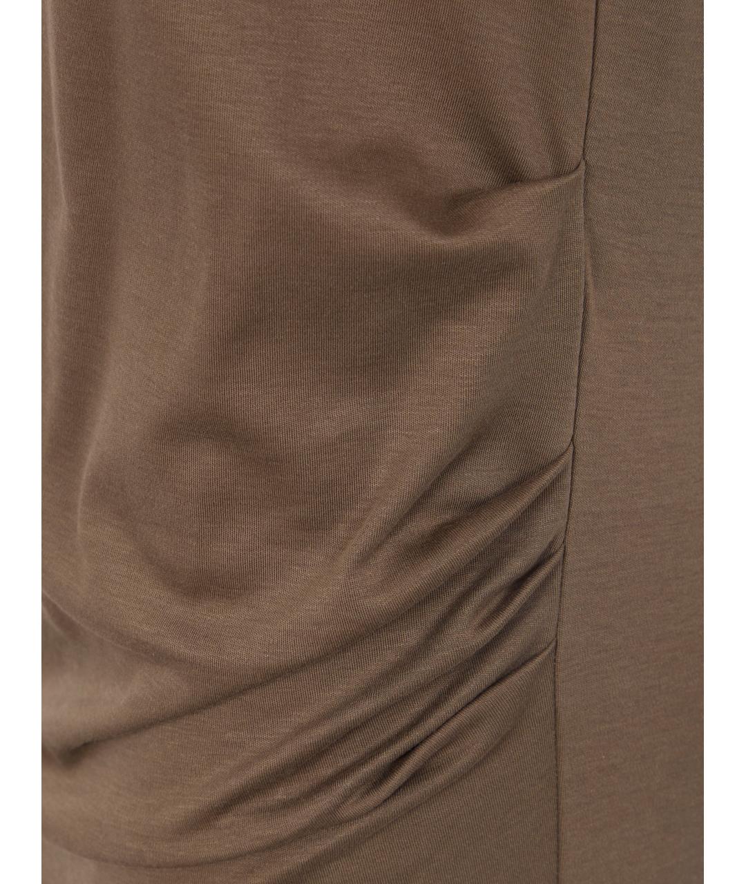 JACQUEMUS Коричневое хлопковое коктейльное платье, фото 3