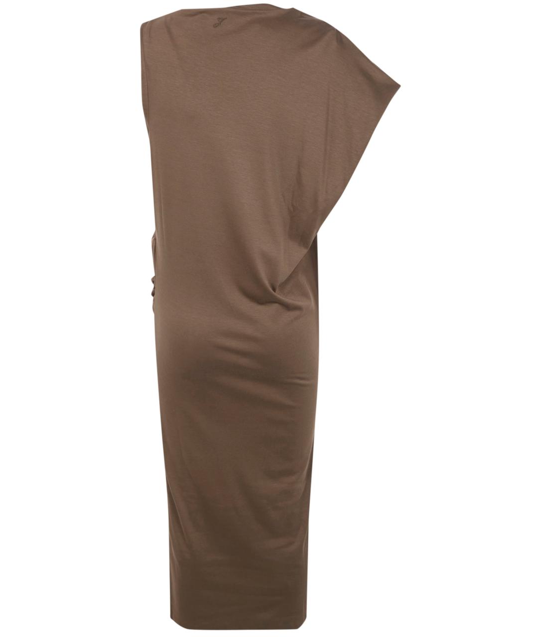 JACQUEMUS Коричневое хлопковое коктейльное платье, фото 2