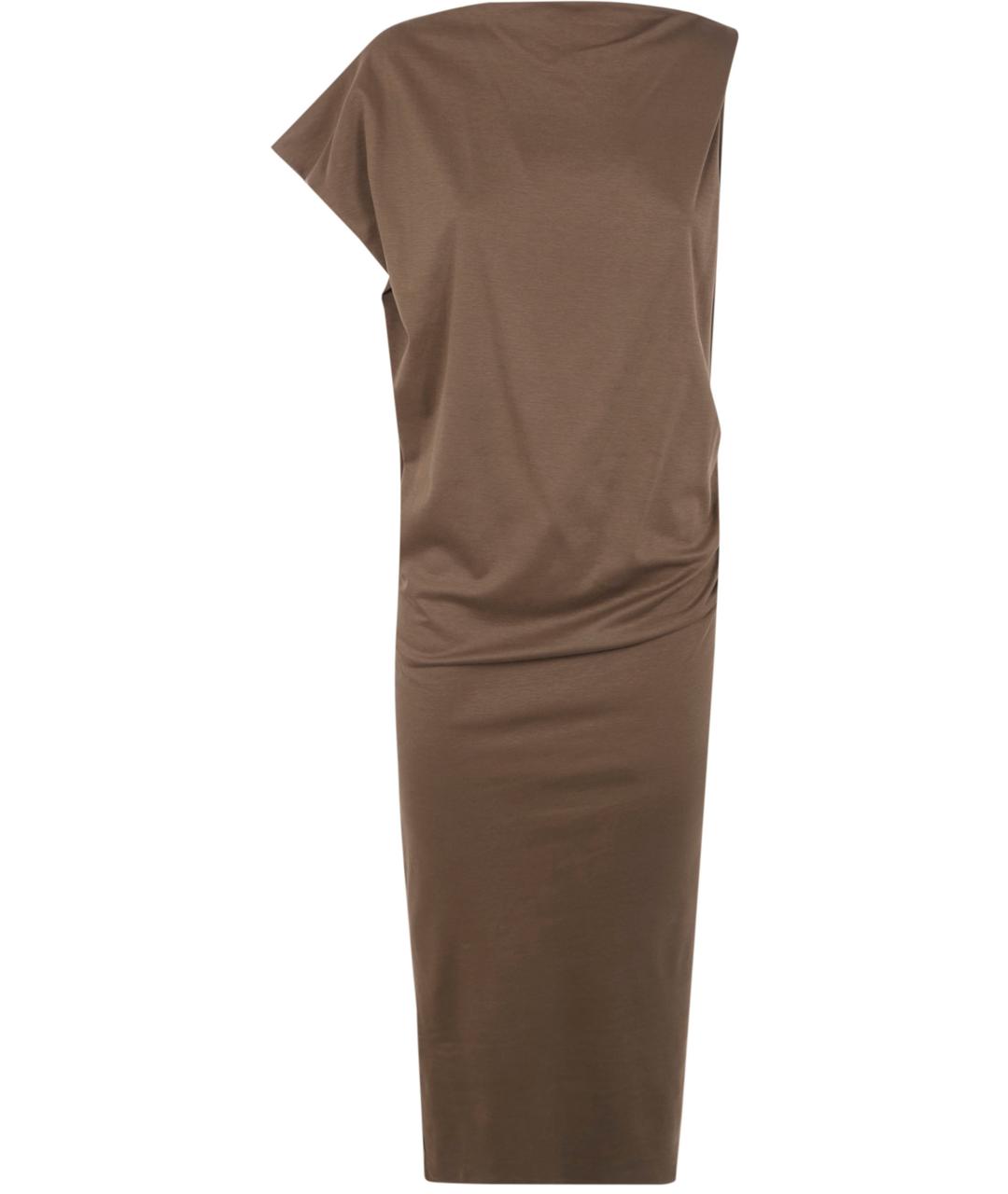 JACQUEMUS Коричневое хлопковое коктейльное платье, фото 1