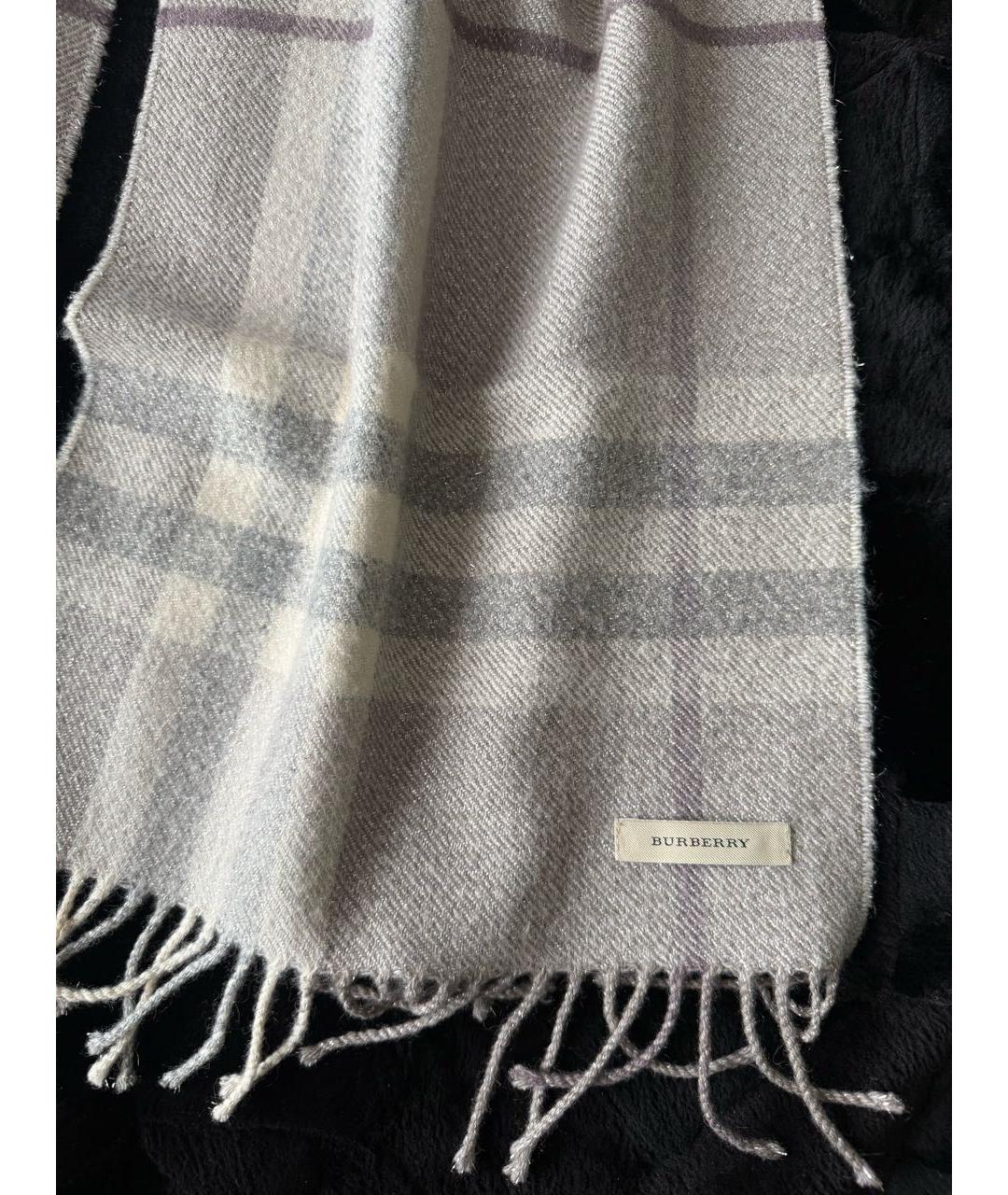 BURBERRY Серый кашемировый шарф, фото 3