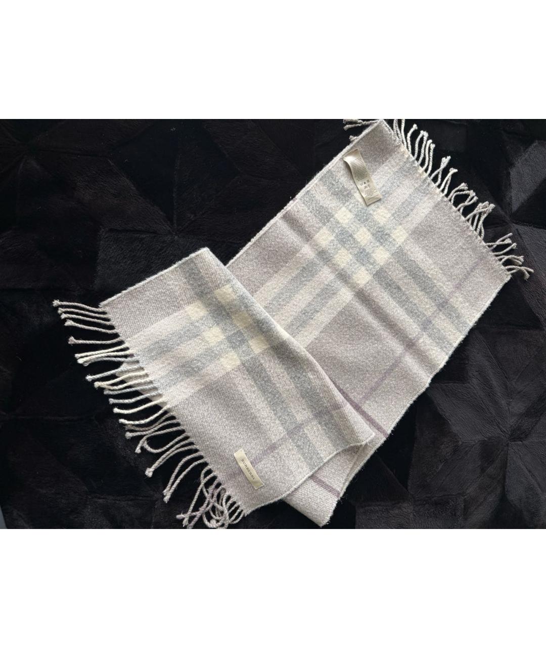 BURBERRY Серый кашемировый шарф, фото 4