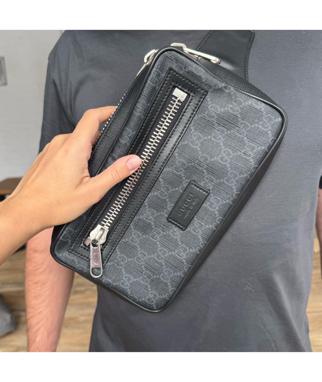 GUCCI Антрацитовая сумка на плечо, фото 6