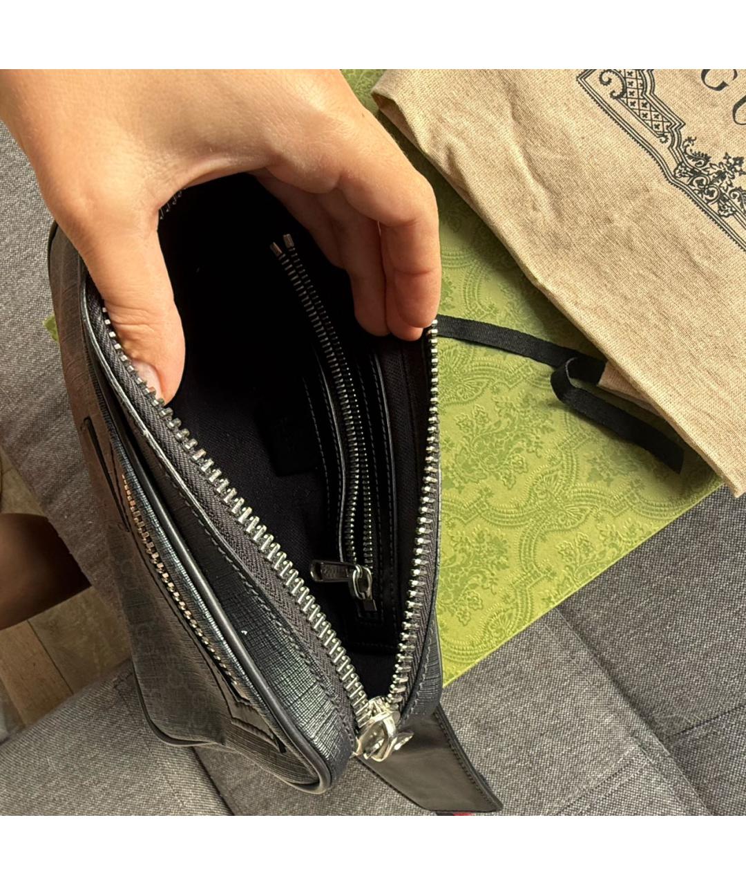 GUCCI Антрацитовая сумка на плечо, фото 4