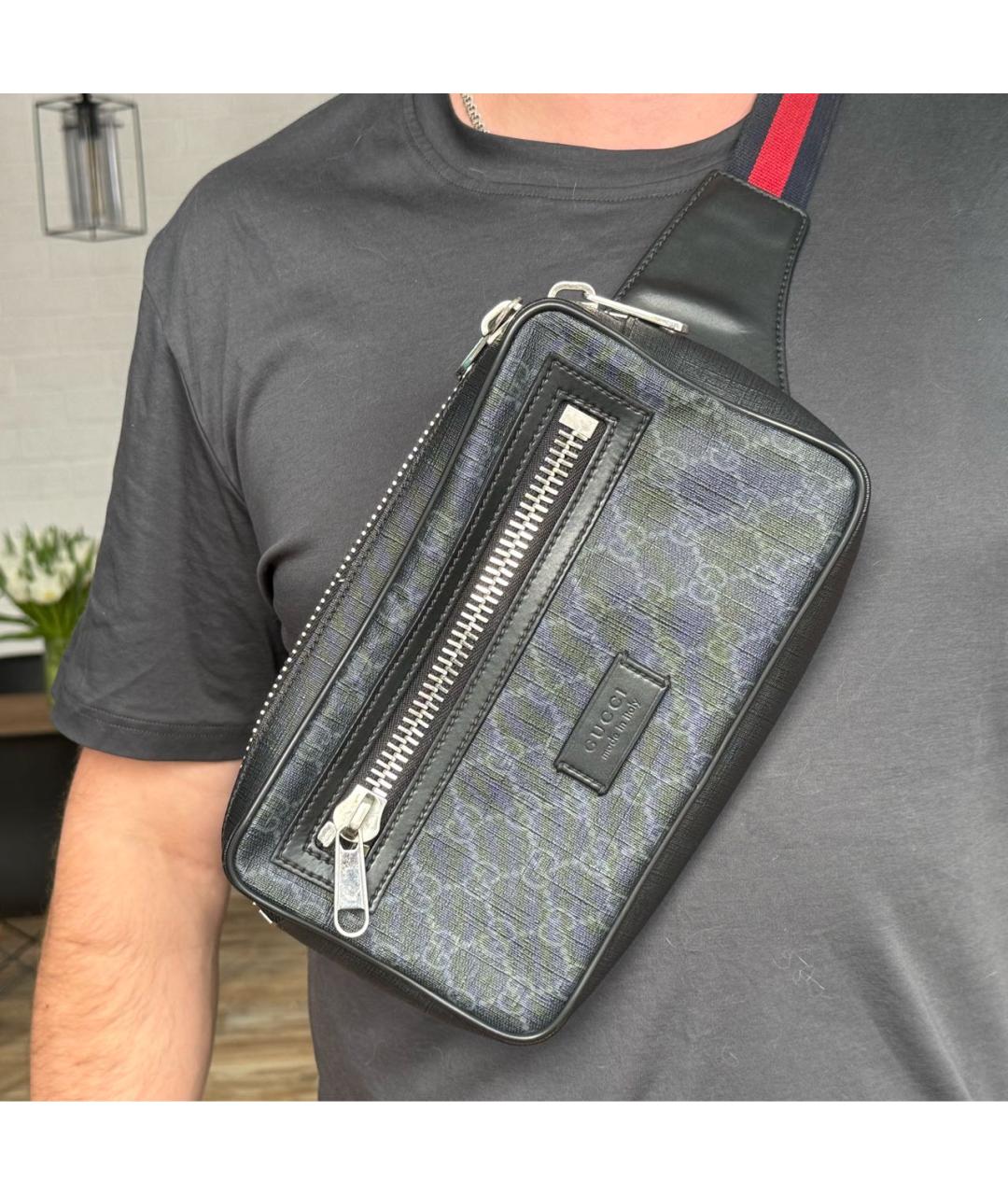 GUCCI Антрацитовая сумка на плечо, фото 2