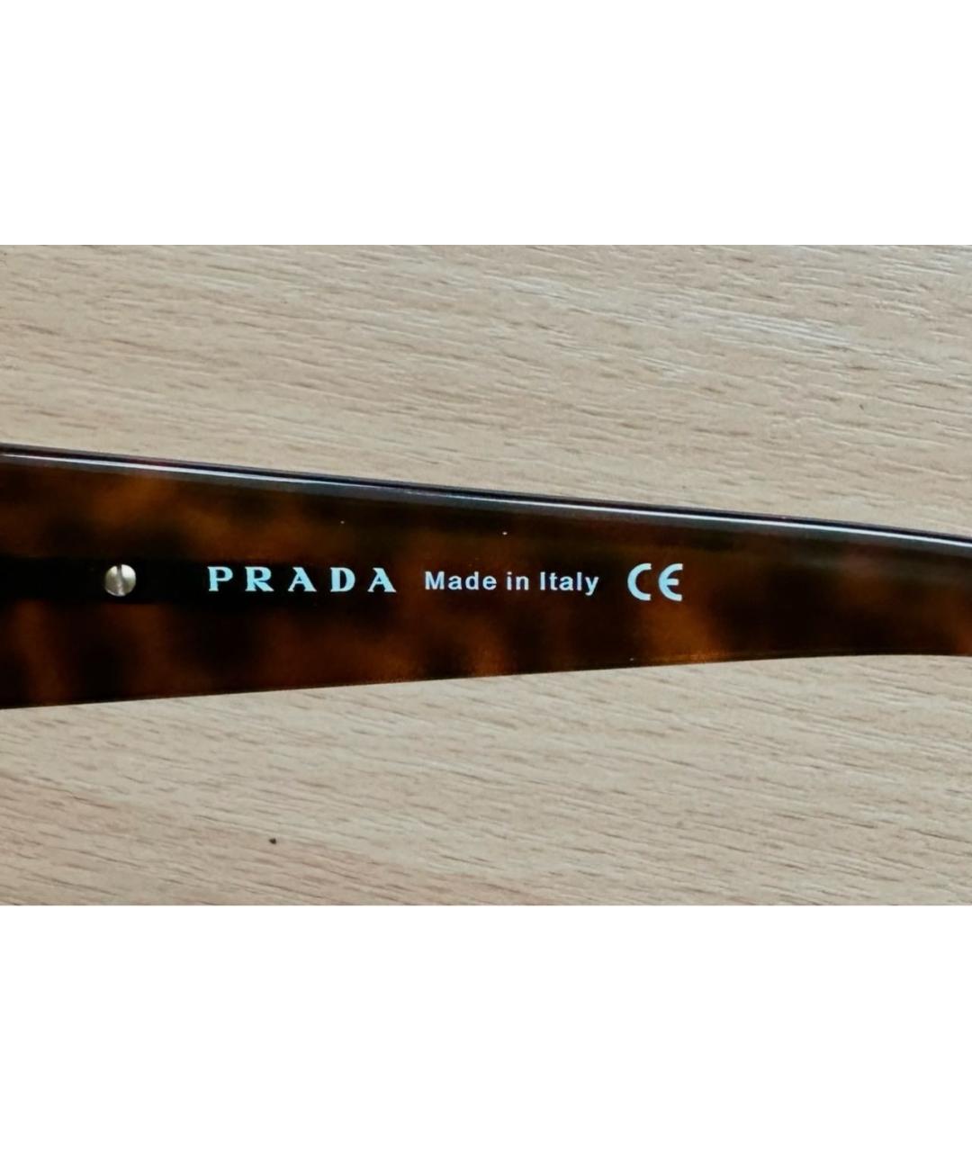 PRADA Золотые металлические солнцезащитные очки, фото 5